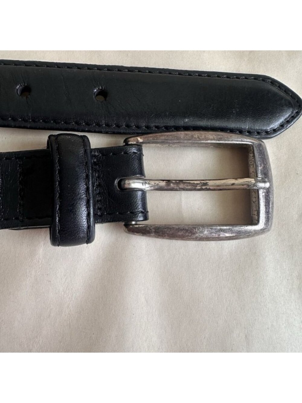 Vintage Onyx Brighton Woven Braided Leather Belt Men 42 Black Multicolor Silver - Picture 8 of 9